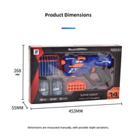 Jouet éducatif d'extérieur pour garçons de 14 ans, pistolet à balles souples en EVA à chargement manuel pour l'aventure et le jeu