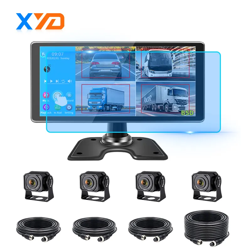 10,36 pulgadas 4 split 4ch BSD pantalla fabricante estacionamiento trasero visión nocturna pantalla táctil vista trasera SISTEMA DE Monitor de coche para camión