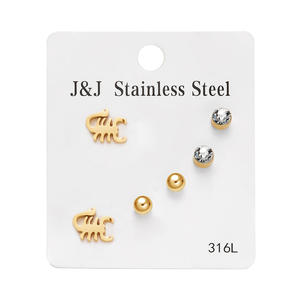 Ensemble de 20 paires de boucles d'oreilles en acier inoxydable, arbre de vie en cristal, fleur, <span class=keywords><strong>ECG</strong></span>, ensemble de boucles d'oreilles pour femmes et filles - Product Image 5