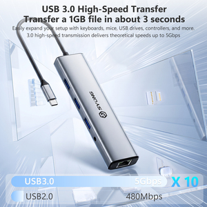 SYONG Hub <span class=keywords><strong>USB</strong></span>-C 10 en 1, Estación de Conexión para Dell, <span class=keywords><strong>HP</strong></span>, Lenovo, Mac, Ethernet de 1000 Mbps, HDMI 4K, <span class=keywords><strong>USB</strong></span> 3.0 *3, Hub PD de 100 W, SD, TF, Audio - Product Image 3