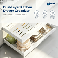 Panier de rangement coulissant extensible en fer chromé de haute qualité pour sous-meuble de cuisine et salle de bain
