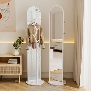 Gương soi toàn thân xoay đa năng giá xuất xưởng, có giá treo áo, khung kim loại xoay được, thích hợp cho phòng ngủ và phòng khách - Product Image 2