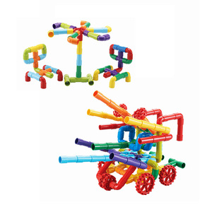 Desain baru mainan susun blok pipa plastik mainan bangunan tidak beracun halus tabung blok mainan - Product Image 4