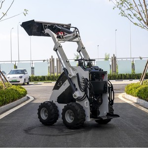 Minicargadora compacta con motor de gasolina, color blanco, para trabajos de construcción y demolición en interiores. - Product Image 2