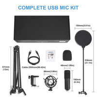Kit Micro Studio Cardioïde Professionnel avec Bras Articulé pour Gaming sur Table