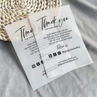 Papel de calco impreso personalizado de lujo Tarjeta de agradecimiento para negocios Papel de acetato de vitela transparente esmerilado para boda