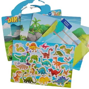 Nouveaux designs d'autocollants d'activités écologiques pour enfants, PUZZLE jouets 3 Designs, cadeau, livre d'autocollants réutilisables