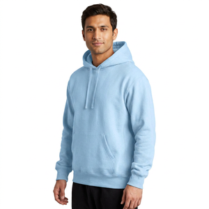 Sudadera con Capucha para Hombre, Color Azul Cielo, de Forro Polar, Mezcla de Poliéster/Algodón, Secado Rápido, Transpirable, para Invierno, con Logotipo Frontal, Corte Regular, Informal - Product Image 1
