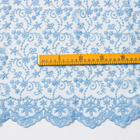 Tissu en dentelle brodée teinte en gros, excellente qualité, 100 % polyester, pour accessoires vestimentaires