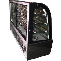 Réfrigérateur de présentation de gâteaux en verre à 4 niveaux sur mesure avec base en marbre noir et refroidissement direct
