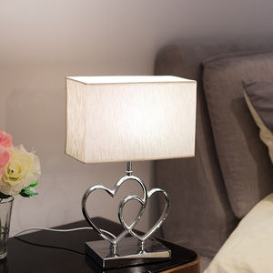 Lampe de chevet avec logo, thème <span class=keywords><strong>amour</strong></span> luxueux, personnalisé, base métallique, lampe de chevet d'hôtel, décoration de table - Product Image 1
