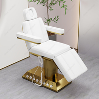 Nouvelle Arrivée 4 Moteurs Or Cylindre Base Spa Facial Lit Blanc Cosmétique Thérapie Heavy Duty Table De Massage Électrique