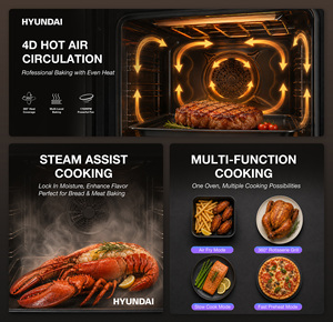<span class=keywords><strong>Horno</strong></span> <span class=keywords><strong>Microondas</strong></span> Integrado HYUNDAI de 35L, 8 en 1, <span class=keywords><strong>Microondas</strong></span> Combinado con Grill, Convección, Pantalla Táctil TFT, Descongelación - Product Image 2