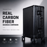 Maleta de Viaje Inteligente con Ruedas Silenciosas, Carcasa Rígida de Fibra de Carbono, Anti-Robo, con Puerto de Carga USB para Viajes