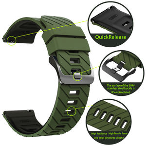 Correa de silicona de 22mm con liberación rápida, correa de <span class=keywords><strong>reloj</strong></span> deportiva de dos tonos para <span class=keywords><strong>reloj</strong></span> Huawei/Samsung Galaxy/<span class=keywords><strong>Amazfit</strong></span>/Garmin Universal - Product Image 5
