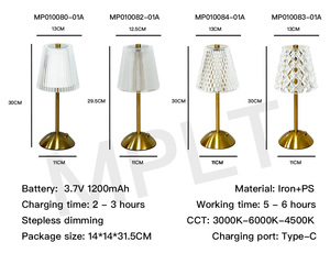 Sang Trọng Pha lê không dây có thể sạc lại <span class=keywords><strong>LED</strong></span> Bảng Đèn Nhà hàng không dây điều khiển cảm ứng Bắc Âu khách sạn xách tay hiện đại bàn ánh sáng - Product Image 3