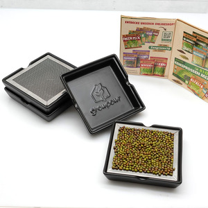 Bandeja <span class=keywords><strong>de</strong></span> germinación <span class=keywords><strong>de</strong></span> <span class=keywords><strong>semillas</strong></span> <span class=keywords><strong>de</strong></span> cerámica con placa <span class=keywords><strong>de</strong></span> germinación cuadrada negra <span class=keywords><strong>de</strong></span> alta calidad con tapa <span class=keywords><strong>de</strong></span> malla <span class=keywords><strong>de</strong></span> acero inoxidable para Kit <span class=keywords><strong>de</strong></span> germinación - Product Image 2