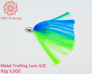 SXY pêche S3C métal pêche à la traîne leurre profonde pêche à la traîne <span class=keywords><strong>cheveux</strong></span> poisson appât pour bar morue PVC cuivre tête eau salée Marlin appât - Product Image 3