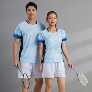 Conjunto <span class=keywords><strong>de</strong></span> <span class=keywords><strong>Traje</strong></span> <span class=keywords><strong>de</strong></span> Bádminton <span class=keywords><strong>de</strong></span> Alta Gama <span class=keywords><strong>de</strong></span> Secado Rápido, Poliéster/Spandex, Cuello en V, Manga Corta, para <span class=keywords><strong>Hombre</strong></span> y Mujer, <span class=keywords><strong>Tenis</strong></span> <span class=keywords><strong>de</strong></span> Mesa - Product Image 3