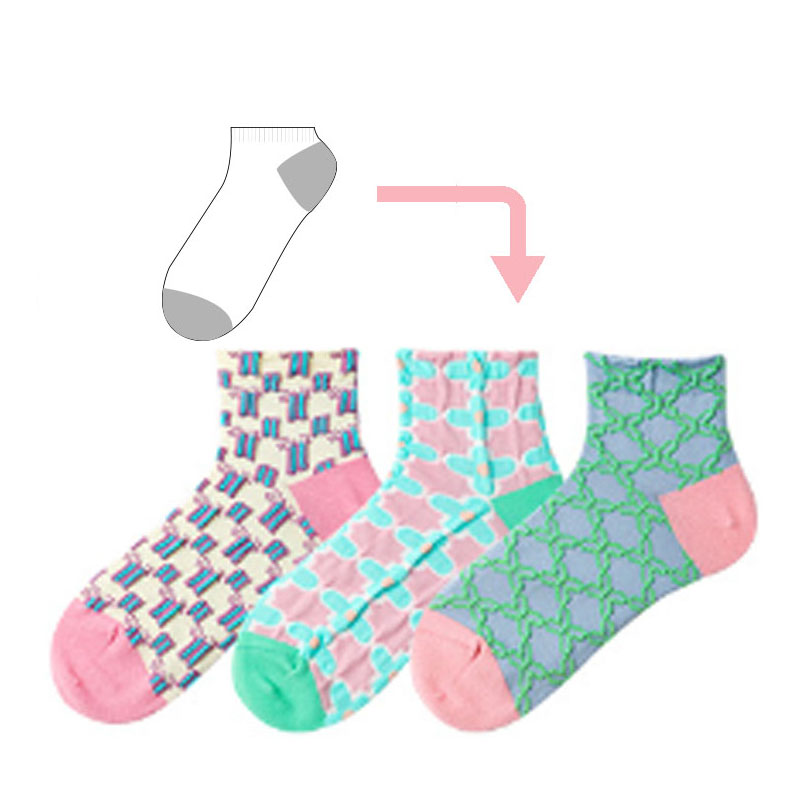 Fashion Spring Summer Floral Sock Cute Custom Design Ankle Socks Women
