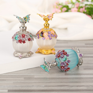 Flacon de parfum vide en verre de style arabe de 30 ml, en forme de citrouille, avec broderie incrustée, couleur, flacon de parfum à l'huile essentielle - Product Image 2