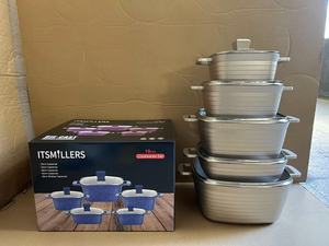Ensemble de casseroles carrées <span class=keywords><strong>en</strong></span> aluminium robuste, 10 pièces, 20-32 cm, grande capacité, avec <span class=keywords><strong>faitout</strong></span> de 28 cm, durable, antiadhésif, ustensiles de cuisine - Product Image 3