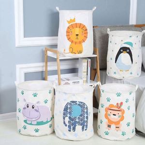 Panier à linge pliable imperméable empilable en coton et lin, seau de rangement pour vêtements sales, panier pour jouets - Product Image 2