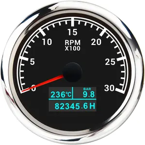 85mm Trip 3 in 1Hour Meter timer Counter LCD Gasoline Tachometer