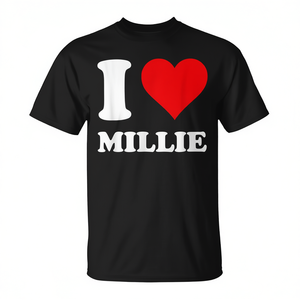 T-shirt promotionnel Red Heart I Love Millie - Product Image 2