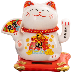 Décoration de chat porte-bonheur <span class=keywords><strong>en</strong></span> <span class=keywords><strong>céramique</strong></span> de 5 pouces, chat porte-bonheur solaire, pour décoration de la maison, cadeau - Product Image 1