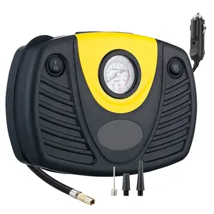 Auto Nhựa Xe Máy Nén Khí 12V Auto Tire Inflator Lốp Lốp Bơm Với LED Ánh Sáng