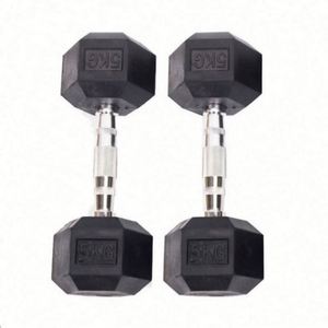 Haltères hexagonaux réglables en fonte noire avec poignées métalliques 5-115 lb – Équipement d'entraînement des bras durable, étanche, unisexe, fabriqué aux États-Unis - Product Image 1