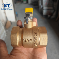 Válvula de Bola de Latón de 1 Pulgada, 2 Piezas, Sellado de PTFE, Conexión NPT, Manual, para Agua, OEM