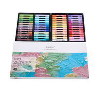 Kit de 48 Pasteles al Óleo Suaves de Colores Intensos, No Tóxicos, Textura Suave, Mezclables, Crayones para Pintar para Niños, Kits de Dibujo y Arte DIY