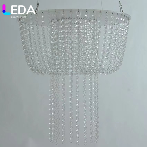 LEDA diseño moderno colgante estilo candelabro soporte de pastel de Metal soportes de flores media luna lron telón de fondo arco - Product Image 4