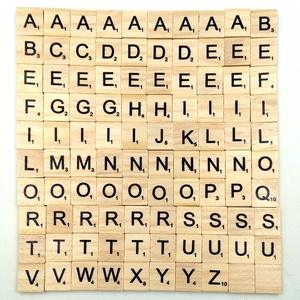 100 piastrelle alfabeto di pezzi di legno A-Z per <span class=keywords><strong>la</strong></span> <span class=keywords><strong>parola</strong></span> di istruzione giochi lettere artigianali piastrelle in legno - Product Image 2