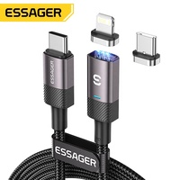 Essager 2022 E-tron magnetico USB 2 in 1 cavo di ricarica caricatore magnetico cavo USB-C con lOS di tipo C per telefono E Smart Watch