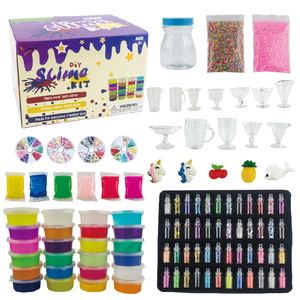 Chất Lượng Tốt Tùy Chỉnh Pha Lê Slime <span class=keywords><strong>Putty</strong></span> Fluffy Điên Slime Đầy Màu Sắc Làm Quà Tặng Màu Sắc Cô Gái Không Độc Hại Đầy Màu Sắc Slime Kit - Product Image 1