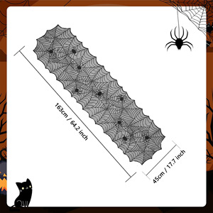 E-066 Mỹ Halloween Đen Spider Web Ren Bảng Cờ Đảng Quà Tặng Nhà Centerpieces Bảng Runners - Product Image 6