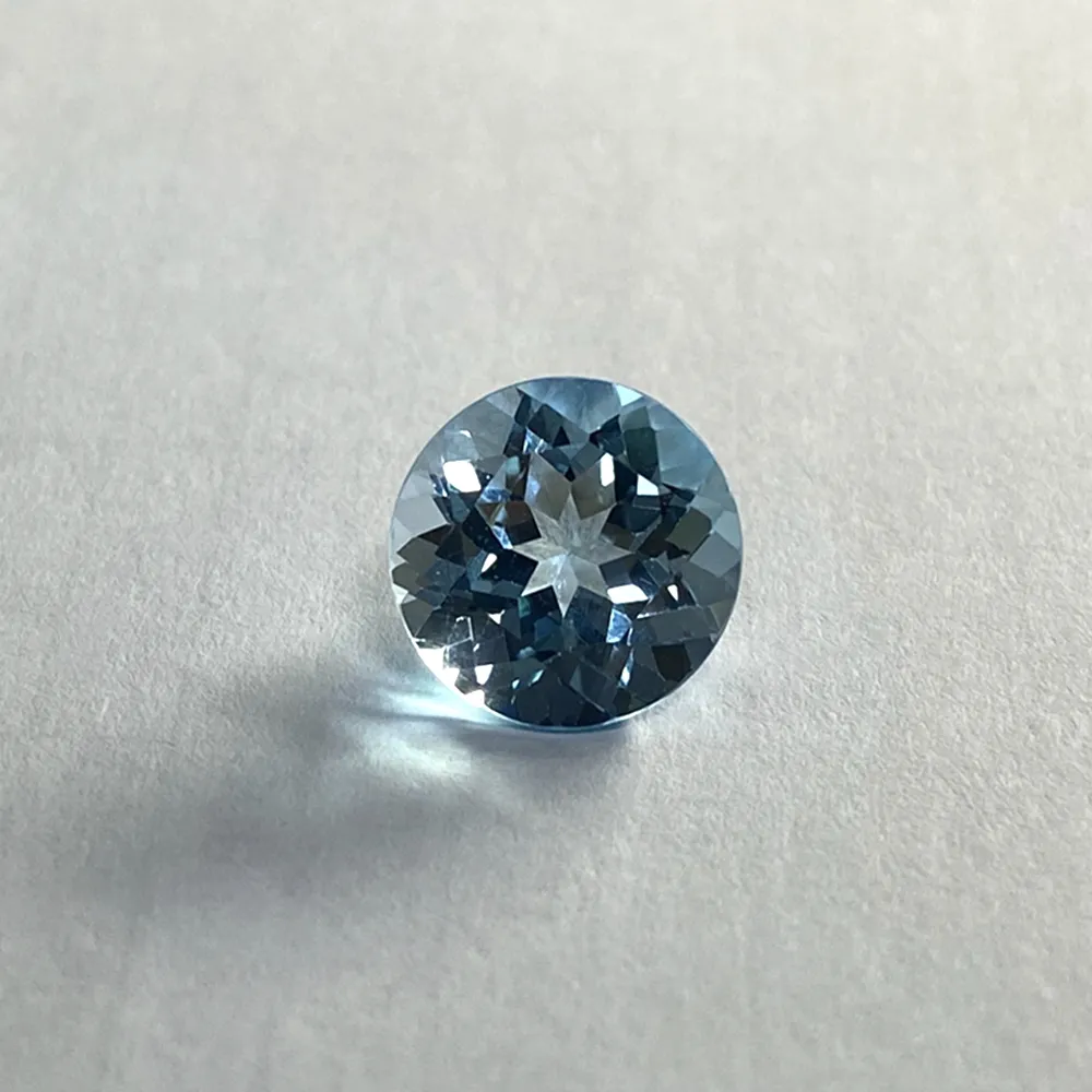 Topacio redondo ovalado de calidad AAA, Esmeralda cortada, 9x7mm, 2.1cts, Topacio azul cielo Natural, piedra Natural suelta