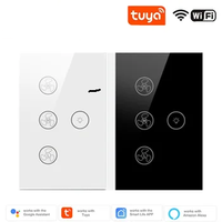 Precio de fábrica, barato, Blanco, Negro, WiFi, vidrio, vida inteligente, cable de disparo cero, ventilador de techo de alta potencia de la UE, interruptor inteligente sin enchufe
