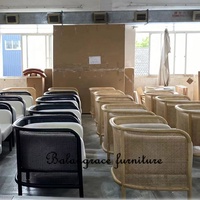 Nouveau design rotin naturel et noir canne cadre en bois salon mariage événement fauteuil canapé