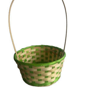 Colorful Eco-Friendly Bamboo <b>Wicker</b> <b>Storage</b> <b>Basket</b> with Handle Durable Handwoven for Fruits Gifts Crafts & Multifunction Use - Product Image 1