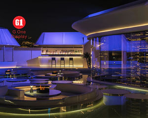 Comptoir de bar moderne et luxueux avec vitrine, idéal pour les bars, les discothèques et les soirées musicales, avec éclairage LED personnalisé, design d'aménagement de bar - Product Image 6