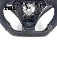 Volant en fibre de carbone avec cuir perforé noir pour BMW E60 540i 525i 530i 545i M5 2003 - 2010 Fond plat