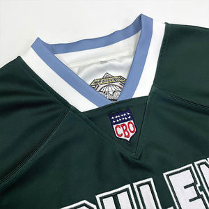 เสื้อเจอร์ซีย์คอวีสไตล์วิทยาลัยย้อนยุคอเมริกันสตรีทไซส์ใหญ่ระบายอากาศได้โลโก้ OEM ตามสั่ง - Product Image 3