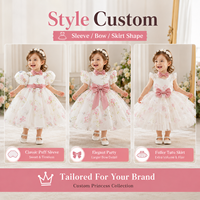 Robe de fête d'été pour enfants ODM Nouvelle mode Robe blanche à nœud volumineux Motif uni Col rond pour baptême 6-24 mois 3 pièces