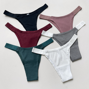 Phụ Nữ Của Thoải Mái Màu Rắn Thấp Bộ Bikini Tăng <span class=keywords><strong>G</strong></span> Chuỗi Với Bên Dây Thắt Lưng Thư Thiết Kế Trong Kho Bán Buôn 0718V - Product Image 2