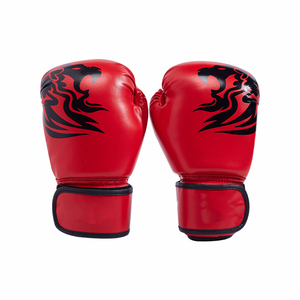 XINGHE Kids Boxing <strong>Gloves</strong> Faux Leather Cartoon Logo Print Training MMA Sparring <strong>Gloves</strong> 4 Adult Age 5-12 Years - Product Image 3