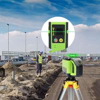 HUEPAR — niveau Laser 3D vert à double pente, dispositif de nivellement électronique, DT03G, avec récepteur et fonction de vision réglable, 12 lignes croisées